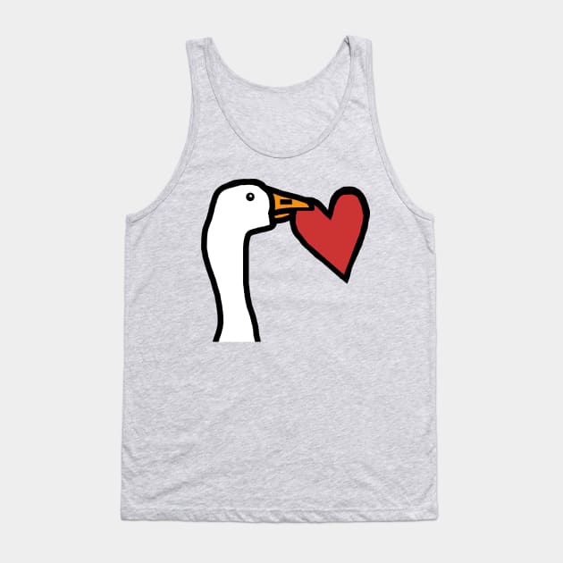 Portrait of a Goose Stealing a Heart on Valentines Day Tank Top by ellenhenryart